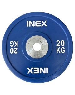 Олимпийский диск в уретане 20кг PU Bumper Plate TF P2100 20 синий белый Inex