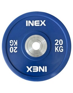 Олимпийский диск в уретане 20кг PU Bumper Plate TF-P2100-20 синий\белый Inex