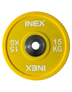 Олимпийский диск в уретане 15кг PU Bumper Plate TF P2100 15 желтый белый Inex