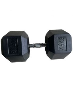 Обрезиненная гексагональная гантель 45кг Hex Dumbbell TF-D2017-45 черный Inex