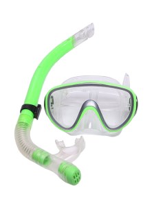 Набор для плавания маска трубка E33110 2 зеленый ПВХ Sportex