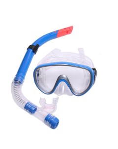 Набор для плавания маска трубка E33110 1 синий ПВХ Sportex