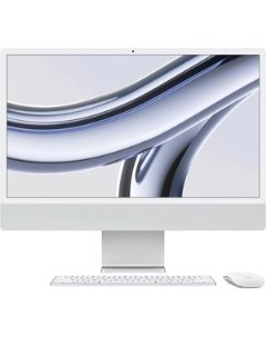 Моноблок iMac24 M3 8Gb SSD256Gb macOS WiFi BT 143W клавиатура мышь Cam серебристый 4480x2520 Apple
