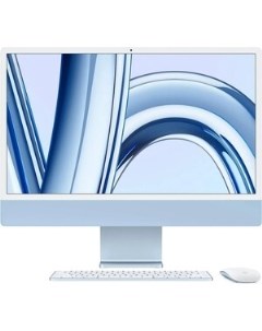 Моноблок iMac24 M3 16Gb SSD256Gb macOS WiFi BT 143W клавиатура мышь Cam синий 4480x2520 Apple