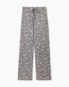 Серые пижамные брюки с принтом Gloria jeans