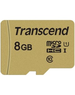 Карта памяти MicroSDHC 8GB TS8GUSD500S Class 10 U1 500S адаптер MLC Transcend