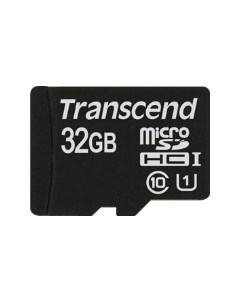 Карта памяти MicroSDHC 32GB TS32GUSDU1 Class 10 UHS I SD адаптер Transcend