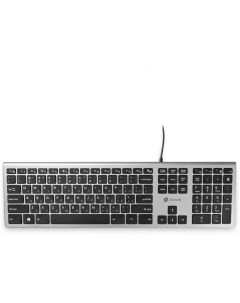 Клавиатура 890S 1784239 серая черная USB slim Multimedia Oklick