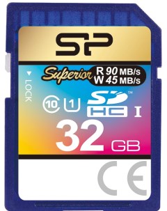 Карта памяти 32GB SP032GBSDHCU3V10 Superior SDHC Class 10 UHS I U3 Silicon power