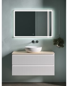 Мебель для ванной Snob R 100 подвесная столешница kreman Bianco без отверстия под смеситель Sancos