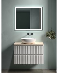 Мебель для ванной Snob R 80 подвесная столешница kreman Bianco без отверстия под смеситель Sancos