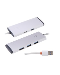 Хаб USB Lite Series 4 Port USB A HUB USB A 3xUSB 3 0 25cm White WKQX030002 Baseus