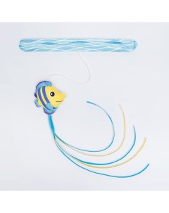 Игрушка дразнилка для кошек Рыбка длина с веревкой 58 см Rurri