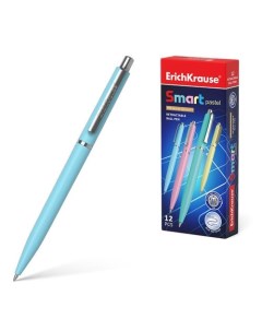 Ручка ErichKrause Smart Pastel шариковая автоматическая цвет чернил синий в ассортименте Erich krause