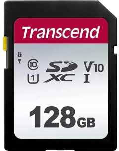Карта памяти SDXC UHS I U1 class 10 128GB TS128GSDC300S Transcend
