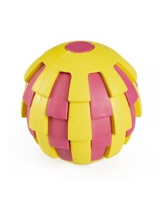 Игрушка для собак Мяч для лакомств резиновая жёлто розовая 6 5x6 5см Бельгия Duvo+