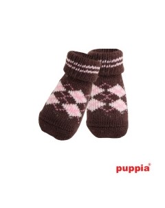 Носки для собак Argyle коричневые с ромбами M Южная Корея Puppia