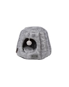 Лежанка домик для кошек Knightsbridge Cat Igloo экокожа серый 48x48x38см Scruffs