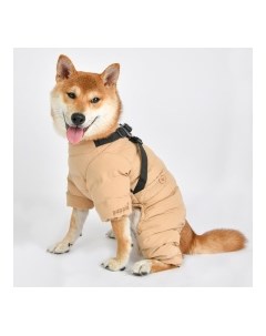 Комбинезон для собак утеплённый со шлейкой Soft Onesie бежевый XL Южная Корея Puppia