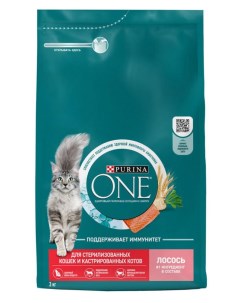 Сухой корм для стерилизованных кошек с лососем 3 кг Purina one