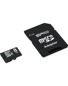 Карта памяти 8Gb microSDHC Class 10 адаптер SP008GBSTH010V10 SP Silicon power