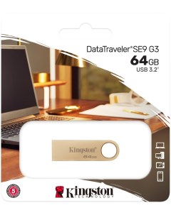Флешка DataTraveler SE9 64ГБ USB3 0 Silver Kingston