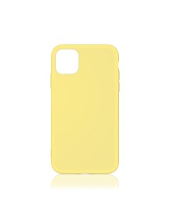 Чехол для iPhone 11 Pro желтый силикон с микрофиброй Df