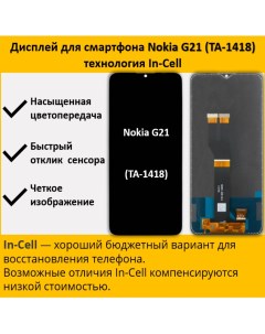 Дисплей для смартфона Nokia G21 TA 1418 технология In Cell Telaks