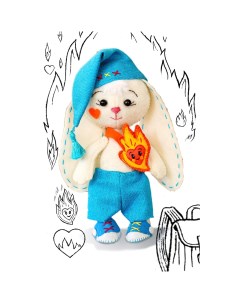 Набор для создания игрушки из фетра раскраска Зайчик Огонёк Кукла перловка