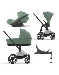 Коляска Priam IV 4 в 1 шасси IV Chrome Brown Leaf Green Cybex