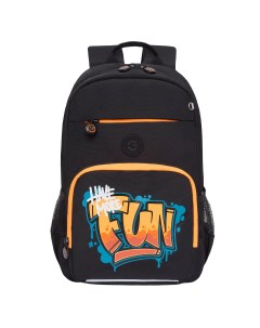 Рюкзак школьный с карманом для ноутбука 13 RB 455 5 1 черный оранжевый Grizzly