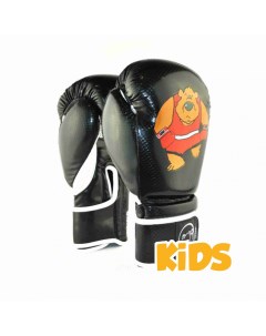 21 74BK Детские Боксерские перчатки CHILD ST Черный Кожа Зам 4 унций Kiboshu