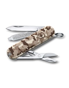 Нож брелок Classic SD Desert Camouflage 58 мм 7 функций бежевый камуфляж Victorinox