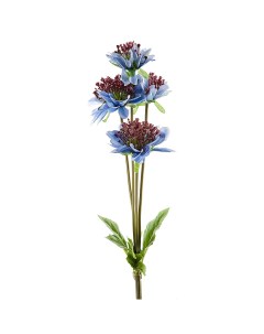 Цветок искусственный на ножке Циния голубая 48 см 9180091 Gloria garden