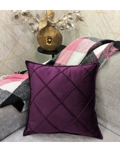 Декоративная подушка из бархата ромб45х45х45 цвет фиолетовый Plush pillow