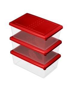 Набор контейнеров для продуктов Asti красный 1 05 л 3 шт Idiland