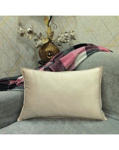 Декоративная подушка из бархата плитка 40х40х60 цвет светло бежевый Невелтекс