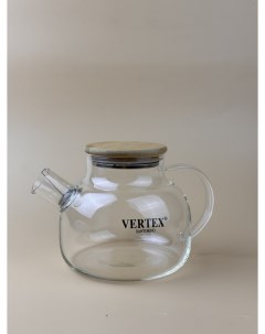 Чайник заварочный стеклянный с крышкой из бамбука Vertex santorino
