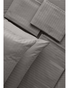 Постельное белье Евро страйп Sateen De Lux 068483 серый Ивановский текстиль