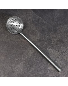 Шумовка для казана узбекская 53 см диаметр 14 см металлическая ручка Шафран
