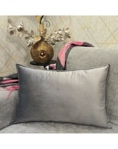 Декоративная подушка из бархата плитка 40х40х60 цвет Серый Невелтекс