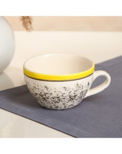 Чашка Крошка 200 мл жёлтая 1 сорт Иран Керамика ручной работы