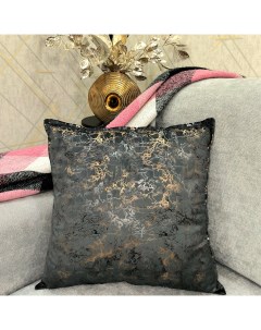 Декоративная подушка из бархата 45х45х45 цвет темно серый Plush pillow