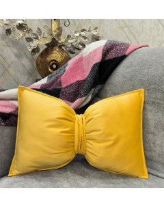 Подушка декоративная бантик цвет желтый Невелтекс