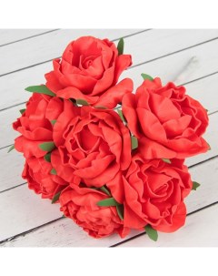 Букет красных искусственных цветов Объёмный цветок 7 шт Nobrand