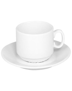 Кофейная пара Мокко белая фарфор чашка 100мл блюд Добрушский фарфоровый завод