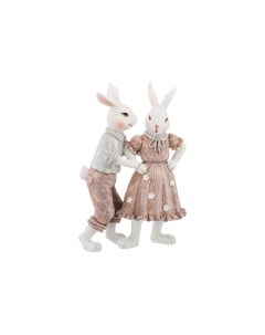 Фигурка декоративная 9 5х4 5х14 5 см Танцующие кролики Elan gallery