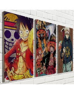 Модульная картина на рельефной доске ОСП аниме Ван Пис One Piece 1087 Nobrand