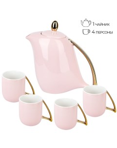 Чайный набор 5th Avenue Pink на 4 персоны 5 предметов чайник 1300мл чашки 240мл Nouvelle