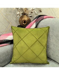 Декоративная подушка из бархата ромб45х45х45 цвет Оливковый Plush pillow